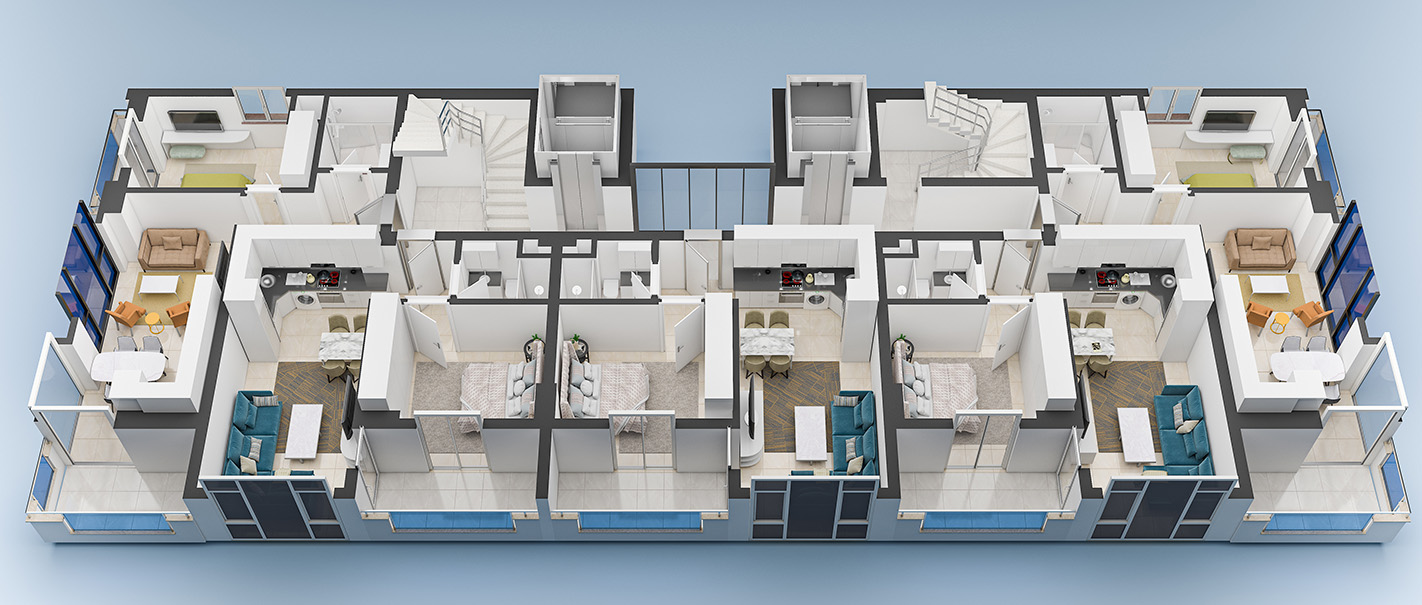Plantegning 7 etage Yekta Blue 3