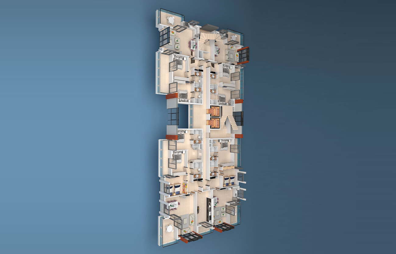 Gebäudeplan 1 Etage “A” Yekta Alara Park Residence