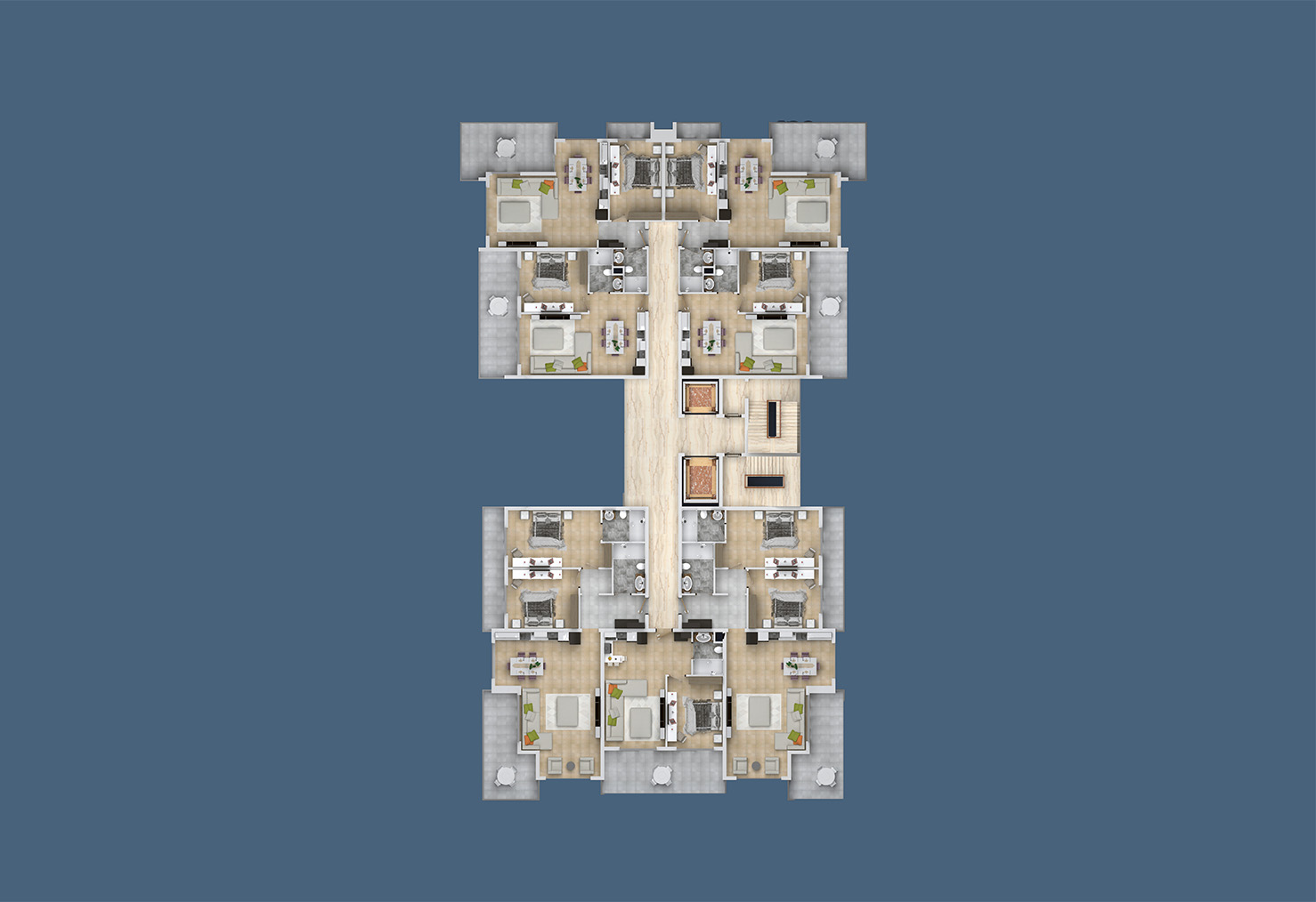 Gebäudeplan 8 Etage “A” Yekta Kingdom Trade Center