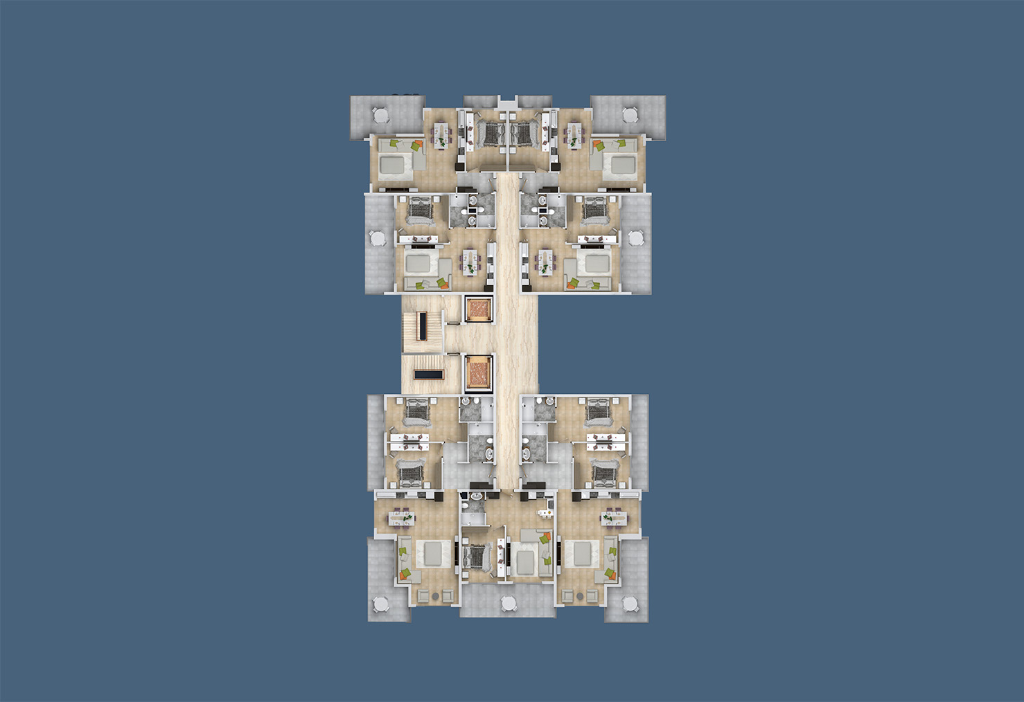 Gebäudeplan 7 Etage “D” Yekta Kingdom Trade Center