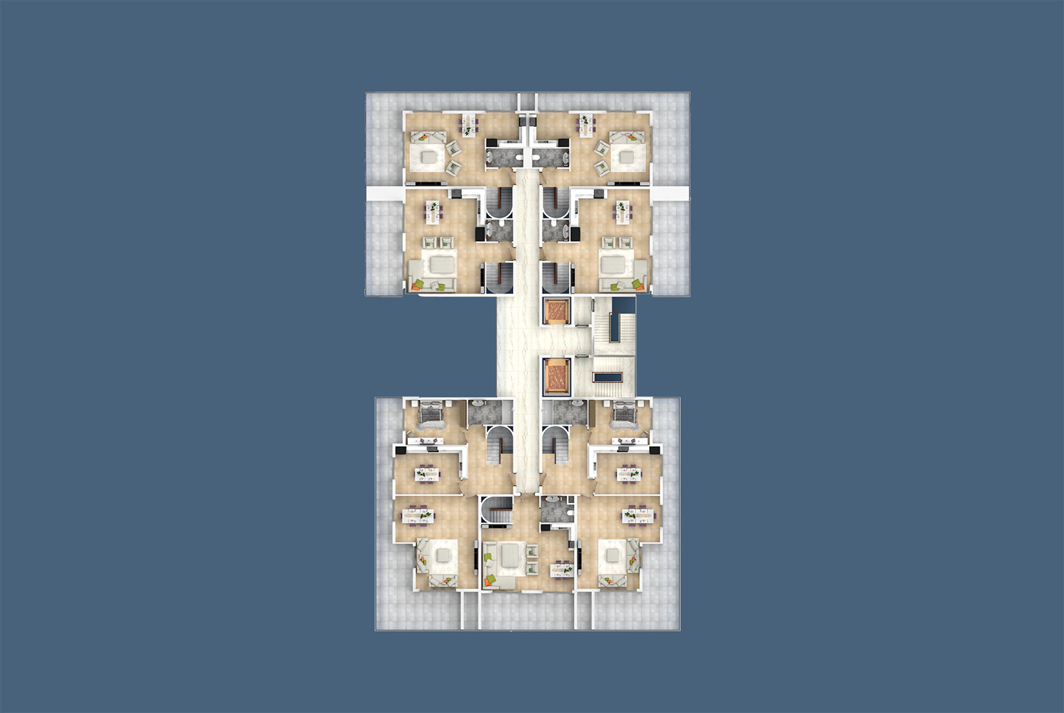 Gebäudeplan 12 Etage “A” Yekta Kingdom Trade Center