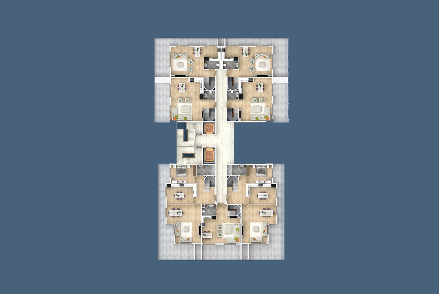 Gebäudeplan 12 Etage “D” Yekta Kingdom Trade Center