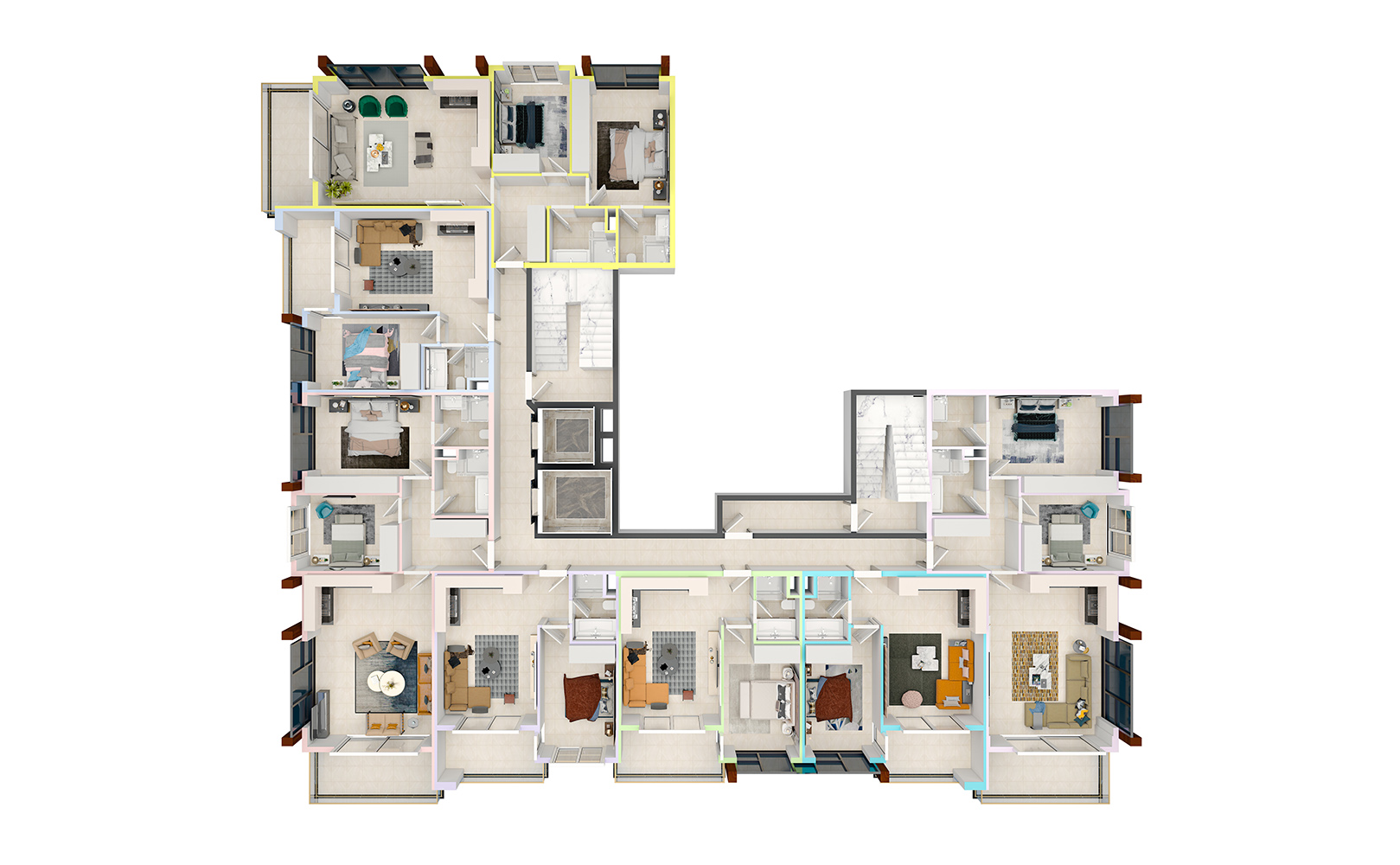 Planritning 2 våningen Yekta Blue IV Residence