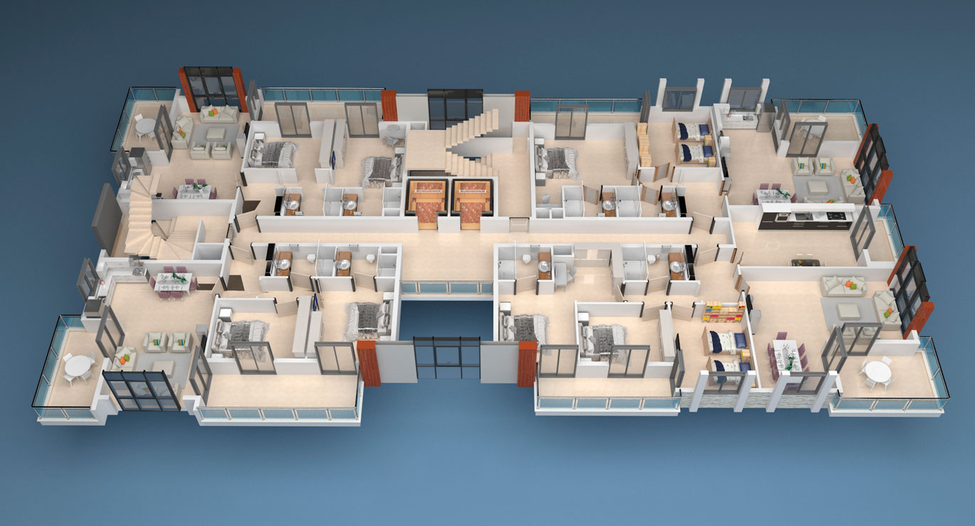 Floor plans of apartments 2 floor «A» Yekta Alara Park Residence