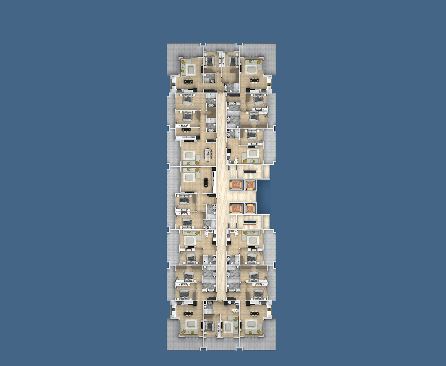 Floor plans of apartments 11 floor «E» Yekta Kingdom Premium