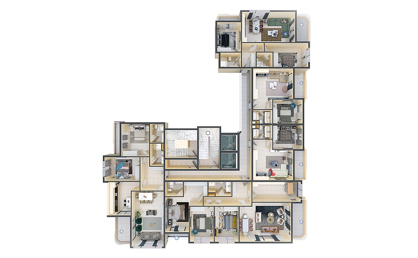Floor plans of apartments 7 floor Yekta Royal Club